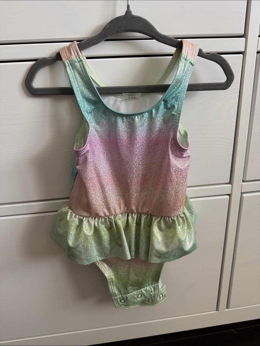 Old Navy Girls Pastel Rainbow Shimmer One-Piece Swimsuit